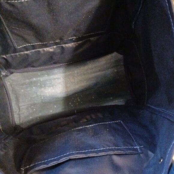 New Abstract Tote Shopper shoulder Bag Blue Crackle Stars Double handle Carryall - Picture 11 of 11